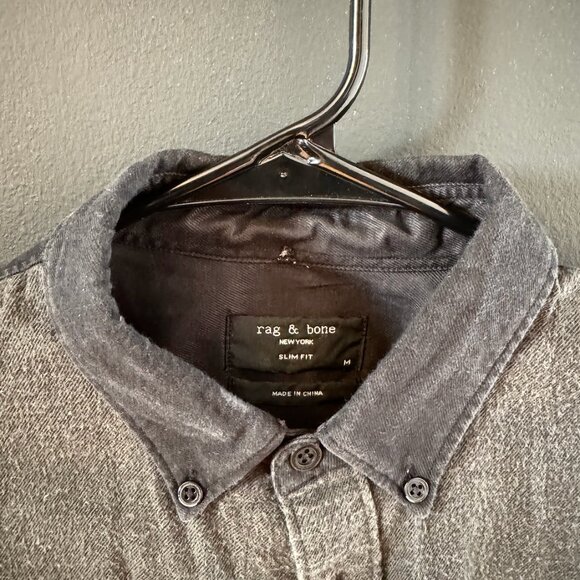 Rag & Bone Green/Black Color block Flannel - Picture 3 of 3